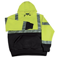 W377 Aware Wear ANSI Class 2 Black Bottom Pullover Hooded Sweatshirt Hi-Viz